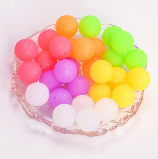 15mm Glitter Silicone Beads