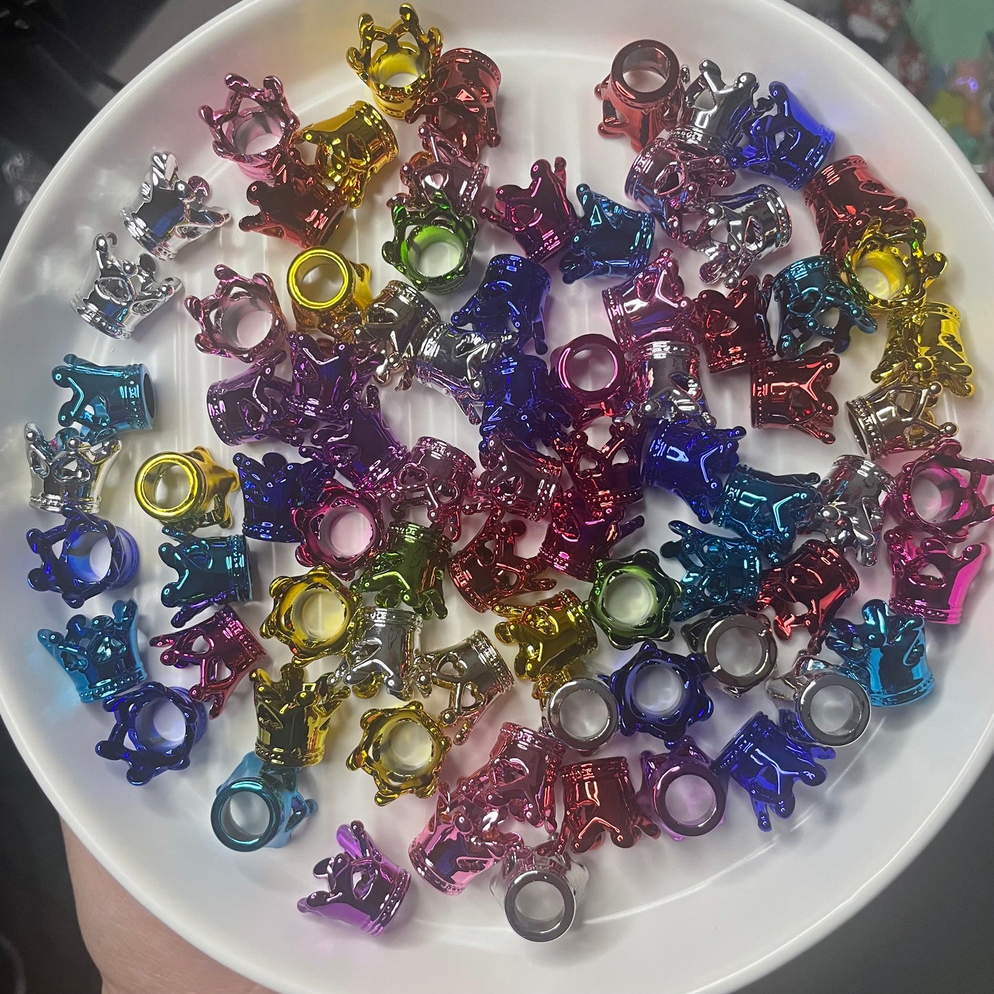 Metallic Acrylic Crown Beads