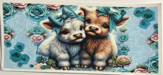 Teal Baby Cow Cup Wrap