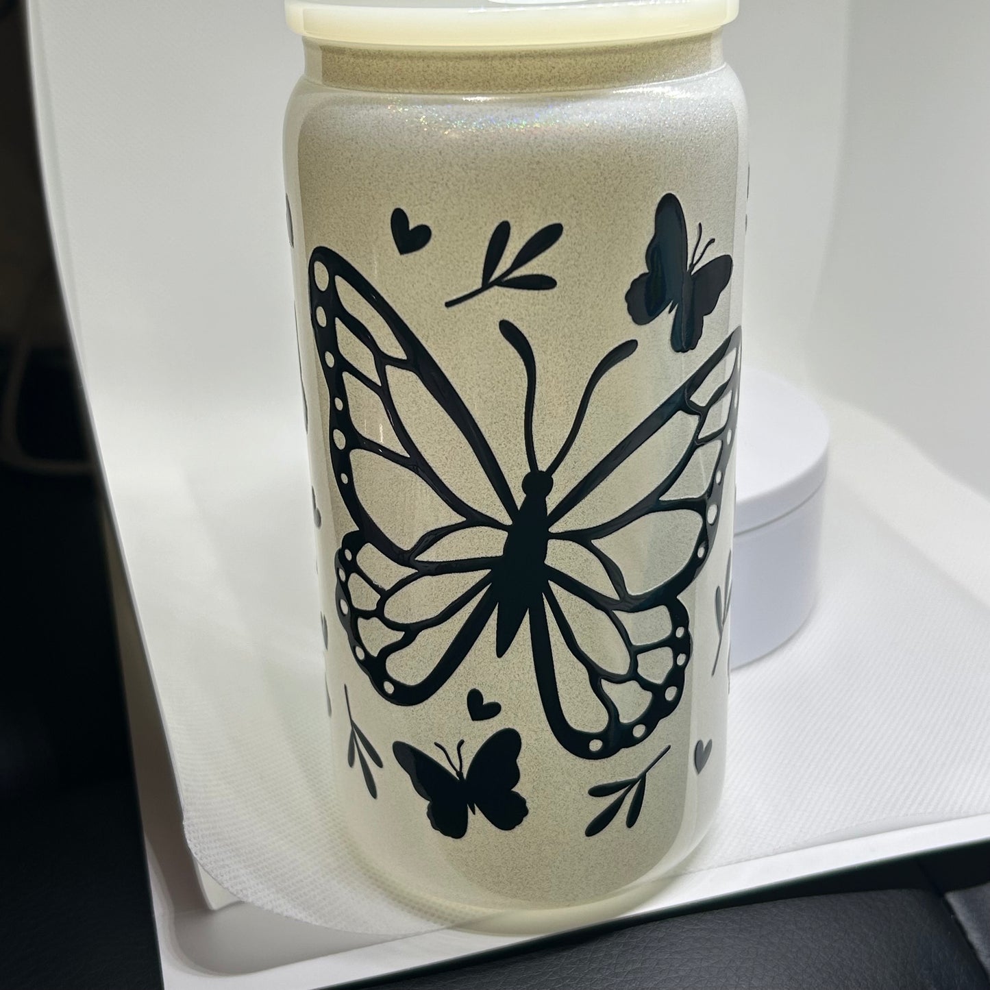 Butterfly 16oz Glass Tumbler