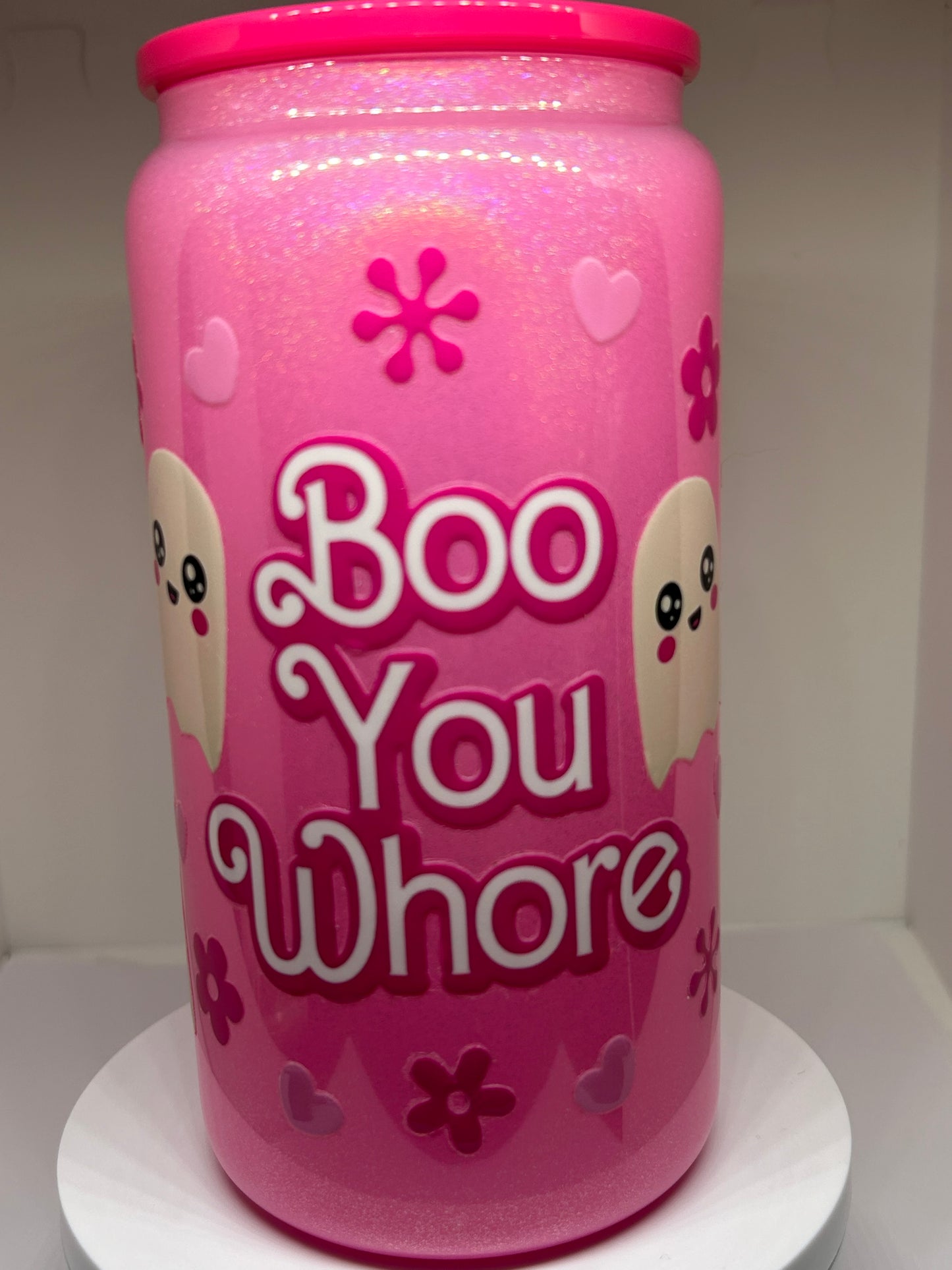 Boo You Whore Holographic Tumbler