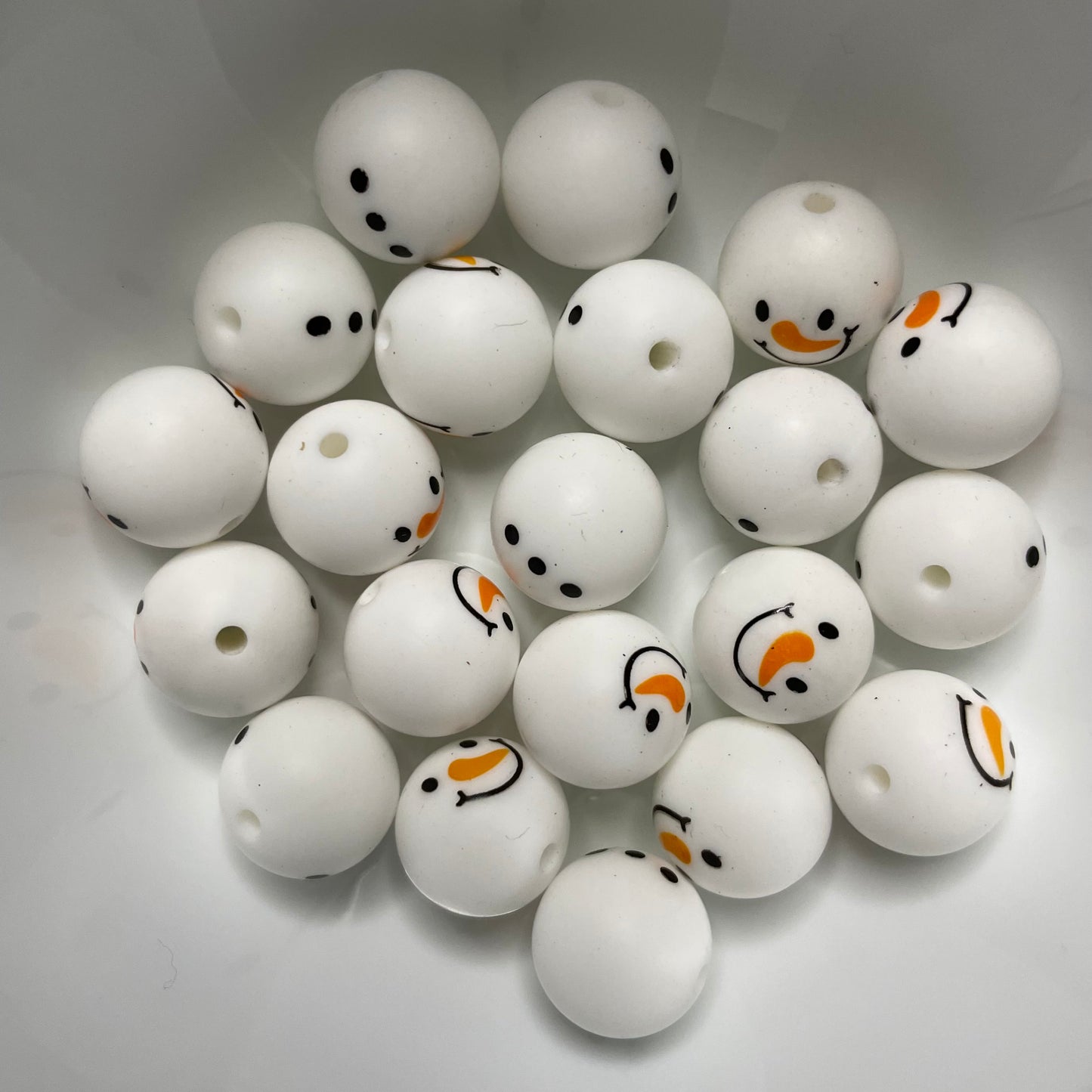 Snowman Silicone Focal Beads