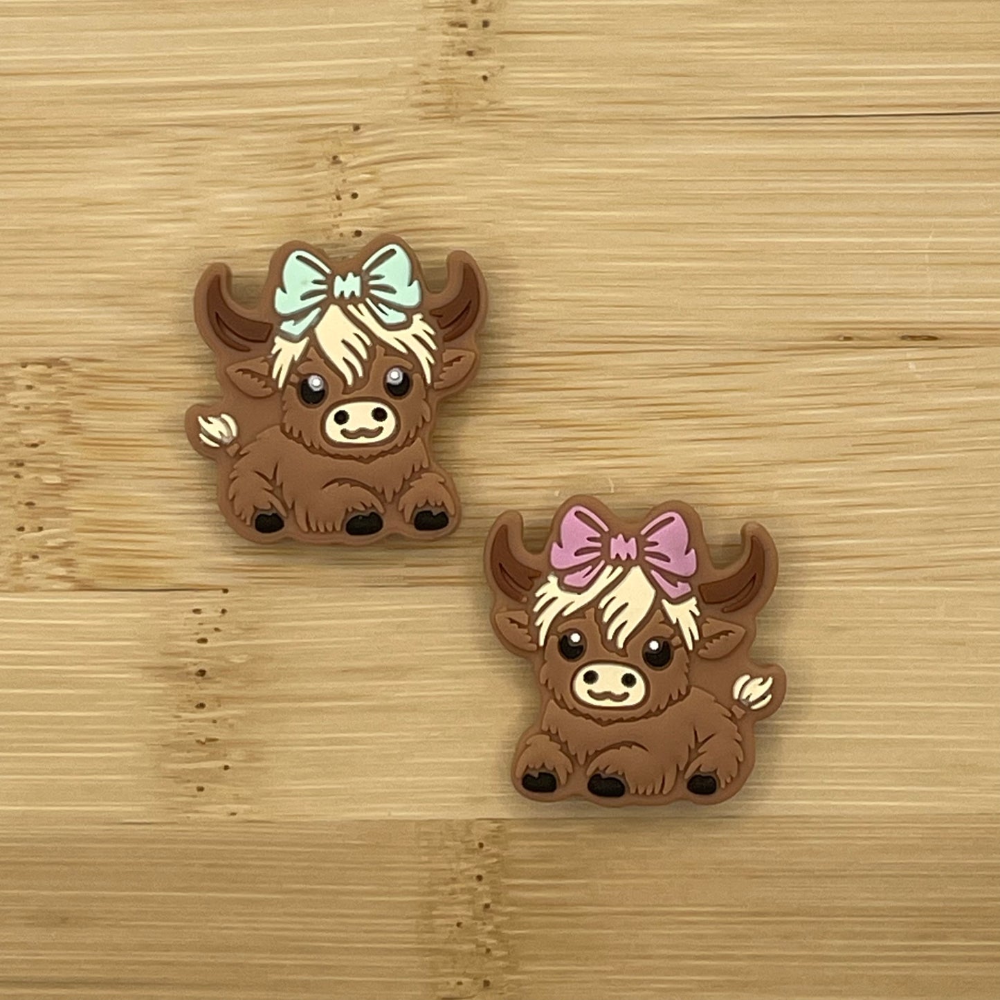 Baby Girl Cow with Bow Focal Bead