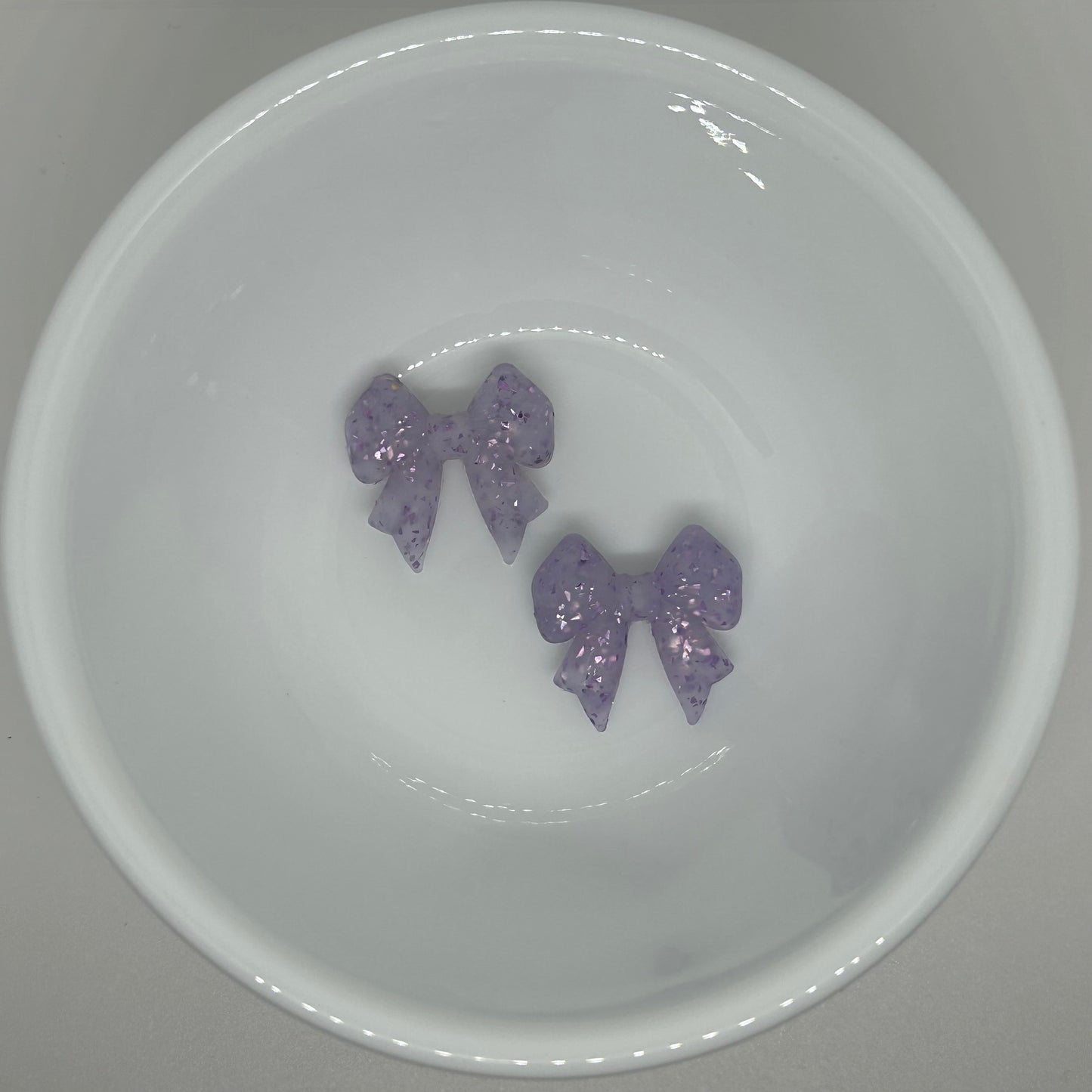 3D Glitter Bow Focal Bead