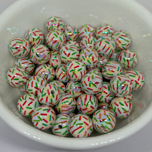UV Christmas Sprinkle Beads 16mm