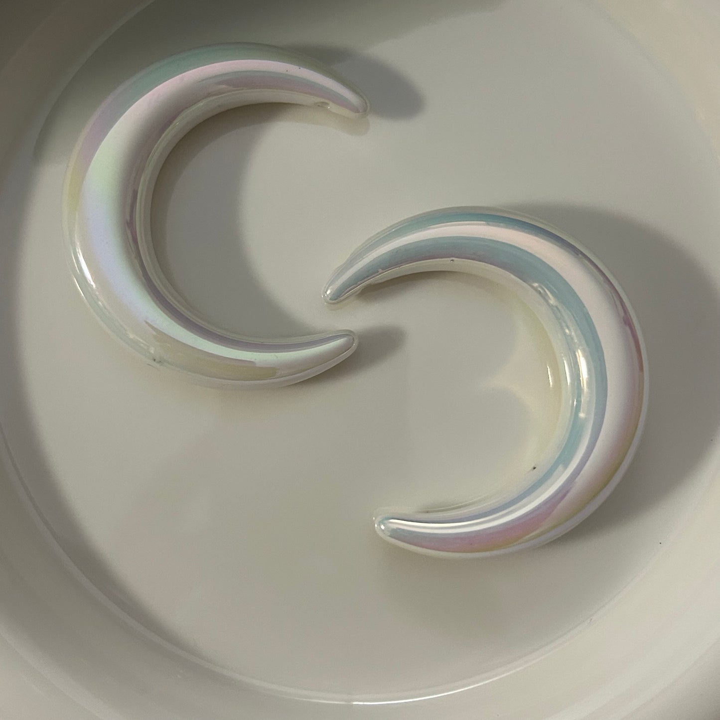 Uv Plated Acrylic Moon Beads