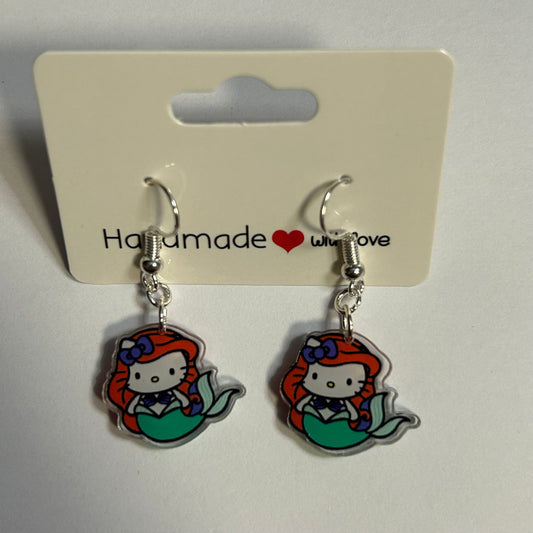 Hello Kitty Cosplay Acrylic Earrings