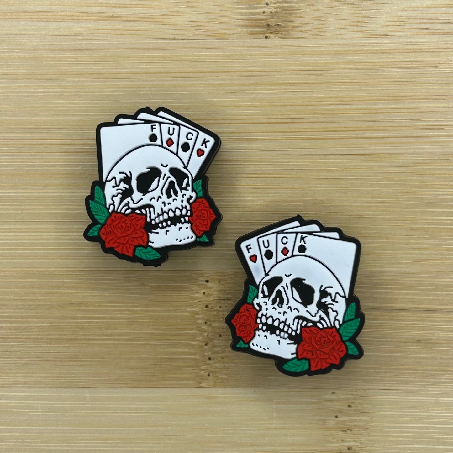 Playing Cards & Skull Focal Bead