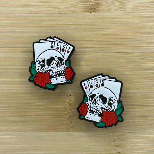 Playing Cards & Skull Focal Bead