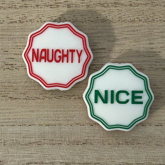 Naughty/Nice Double Sided Focal Bead