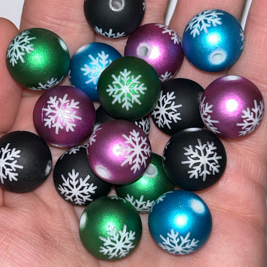 16mm Matte Snowflake 5pc Mix Bag