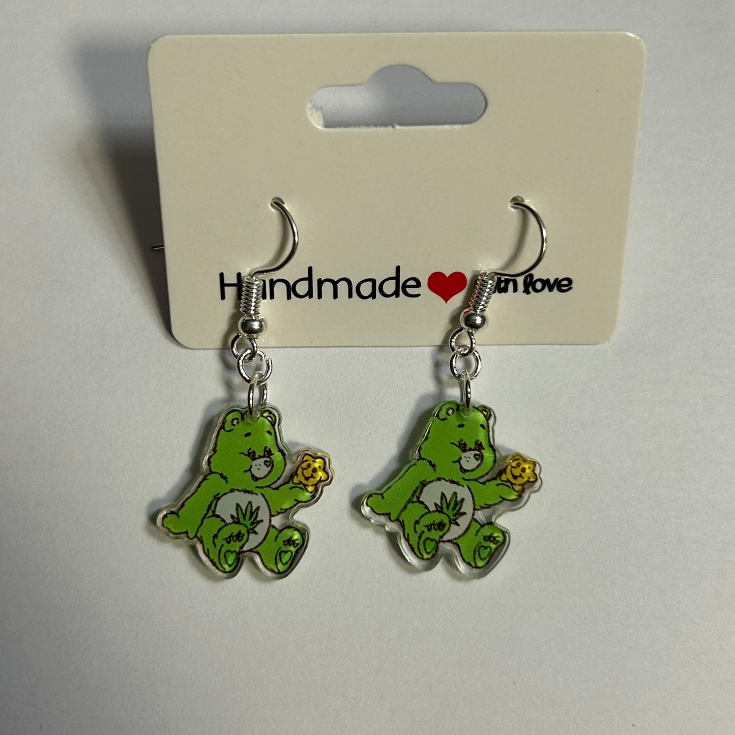 Swear Bear Acrylic Dangle Earrings