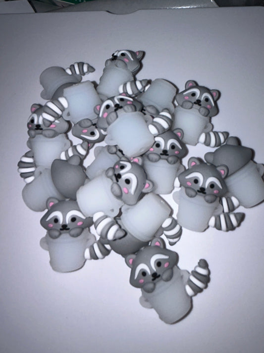3D Raccoon Focal Bead