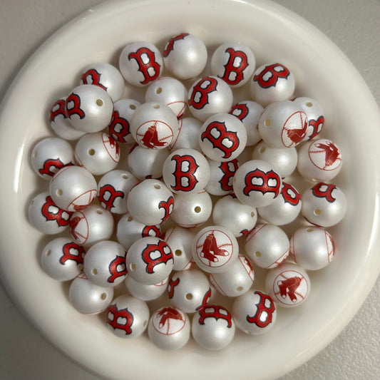Boston Red Sox Acrylic 16mm Bead Mixed