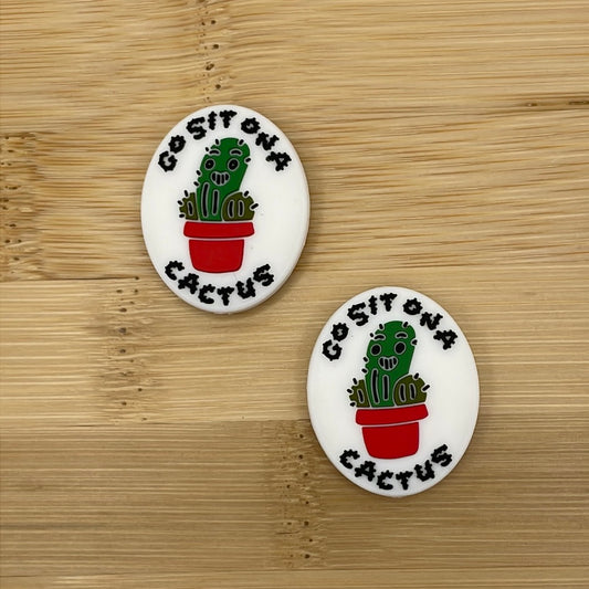 Go Sit On A Cactus Focal Bead