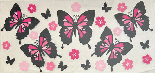 Pink & Black Butterfly Cup Wrap