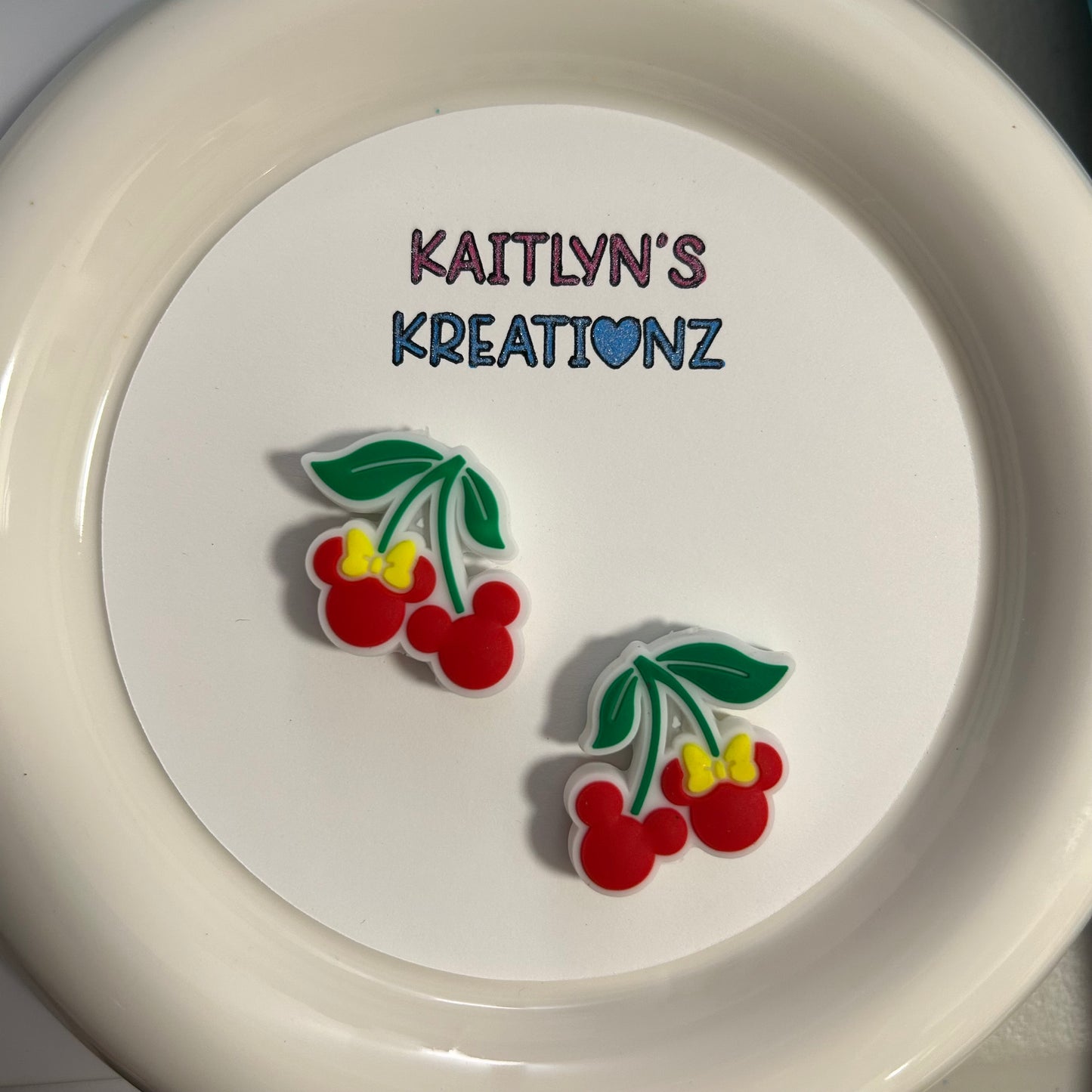 Minnie And Mickey Cherry Focal Bead