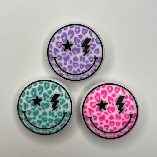 Leopard Smiley Face Focal Bead