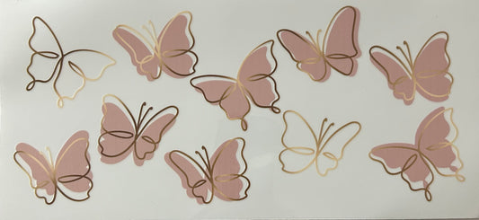 Muted Pink & Gold Butterfly Cup Wrap