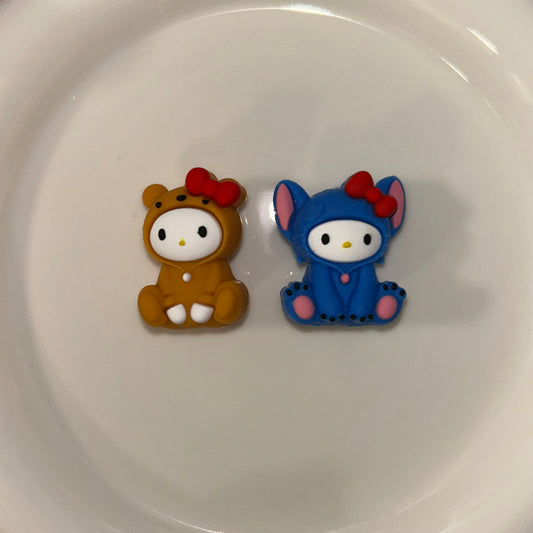 3D HK Pooh Bear & Stitch Focal Bead