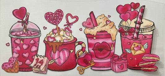 Valentine Red & Pink Heart Cup Wrap