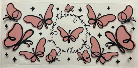 Pink and Black Butterfly Cup Wrap