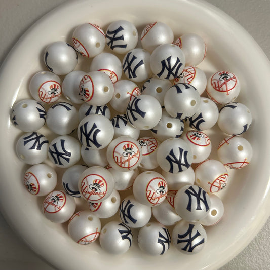 New York Yankee 16mm Bead Mixed