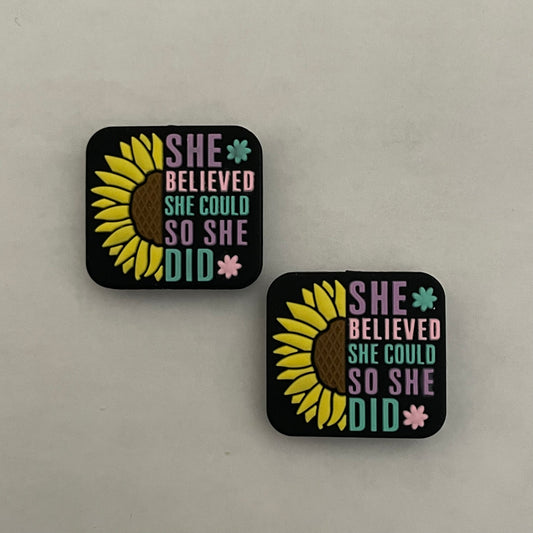 She Believed She Could So She Did Focal Bead