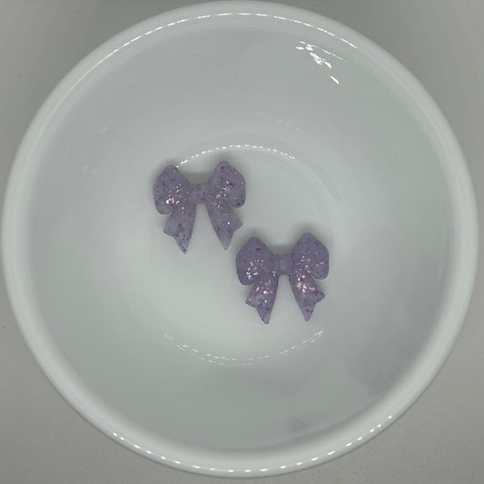 3D Glitter Bow Focal Bead
