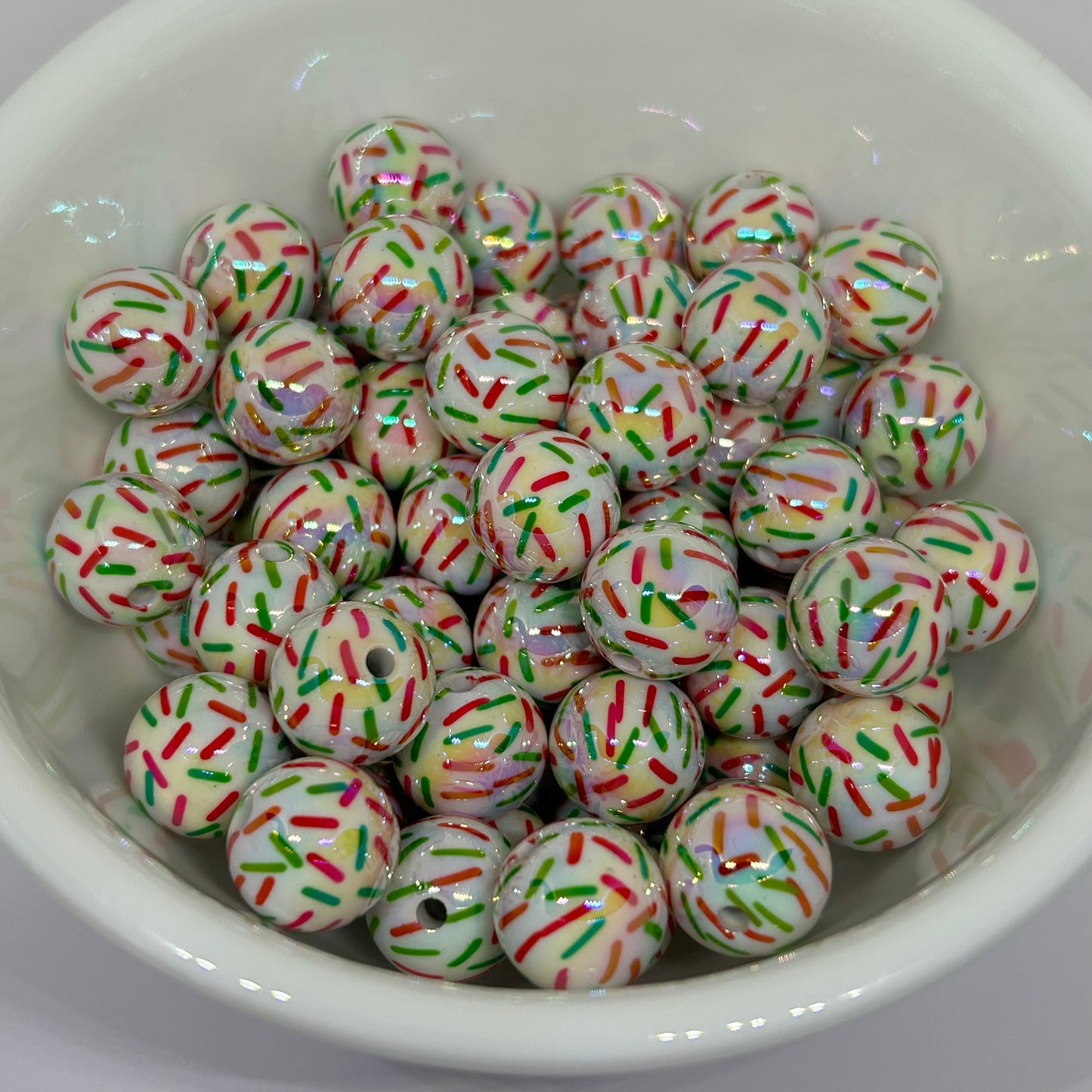 UV Christmas Sprinkle Beads 16mm