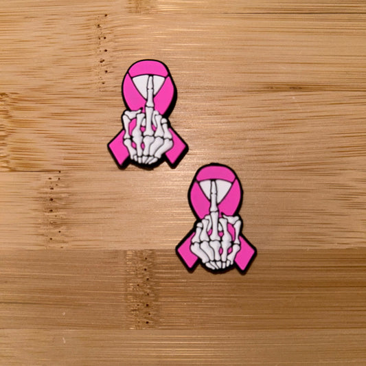 Fuck Breast Cancer Ribbon Focal Bead