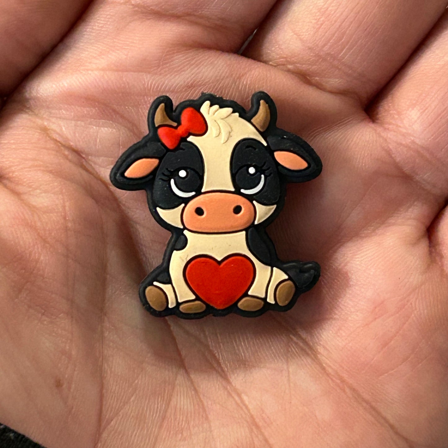 Heart Cow Focal Bead