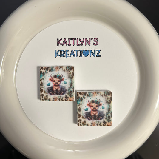 Baby Cow w/ Tutu Focal Bead