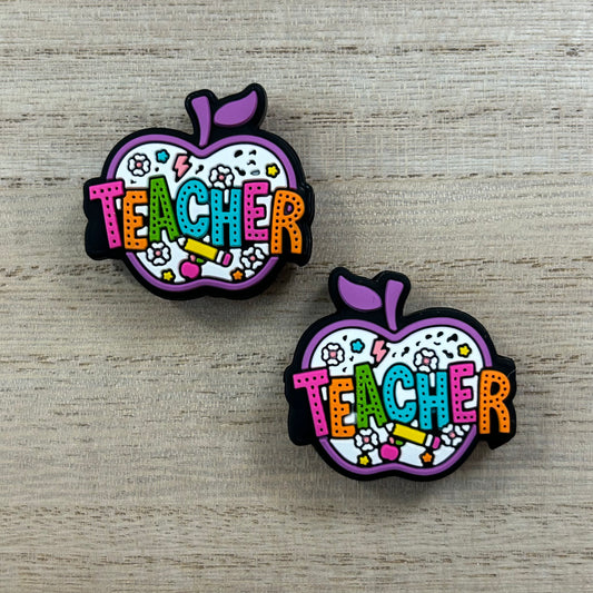 Rainbow Teacher Apple Focal Bead