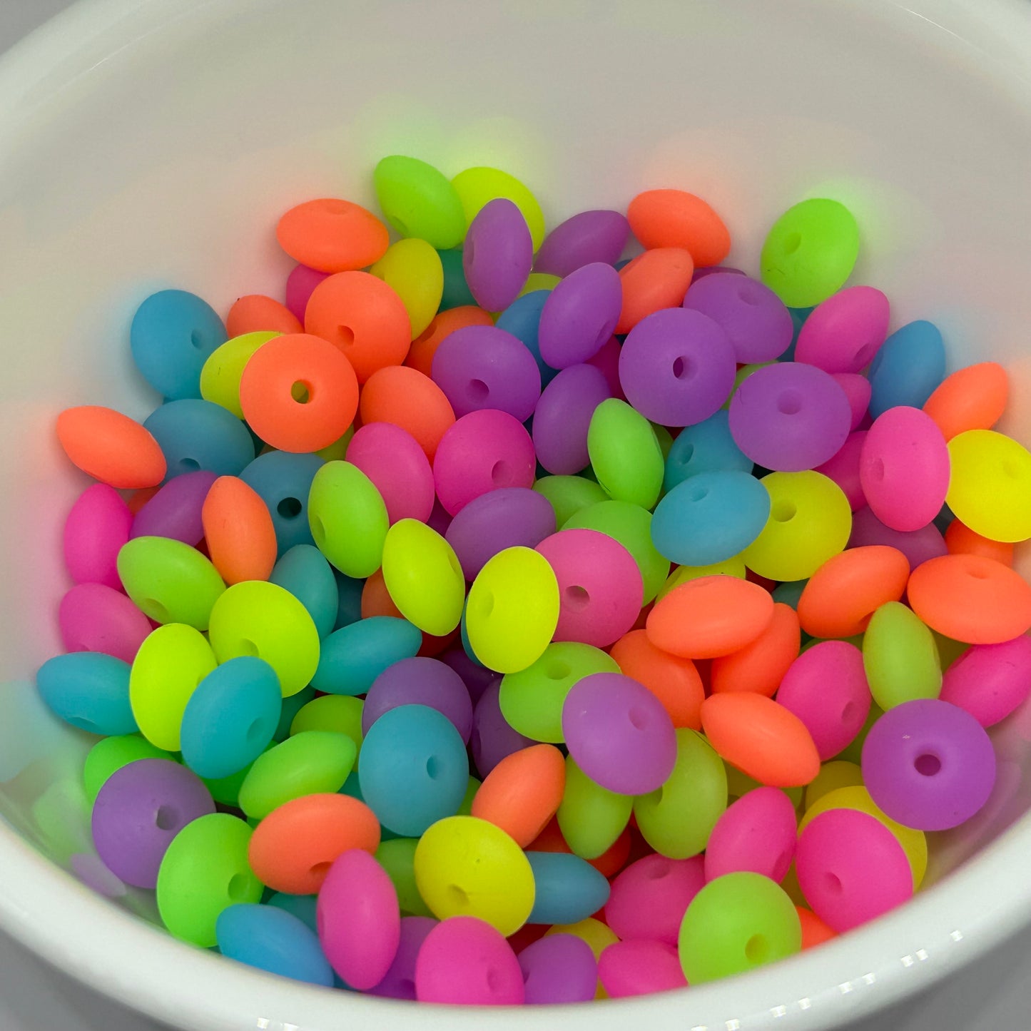 Glow-in-the-Dark Silicone Lentil Spacers 12mm