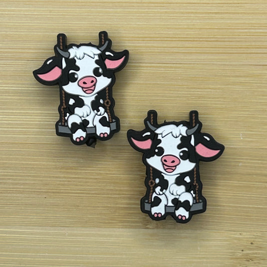 Baby Cow On Swing Focal Bead