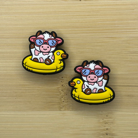Baby Cow On Ducky Float Focal Bead