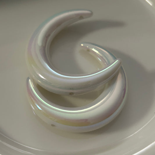 Uv Plated Acrylic Moon Beads