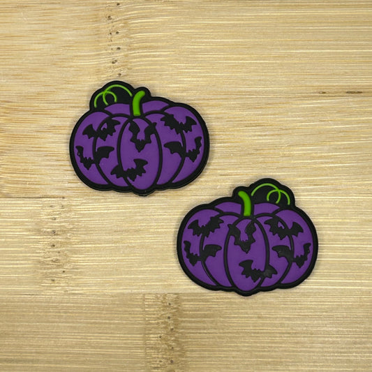 Purple Bat Pumpkin Focal Bead